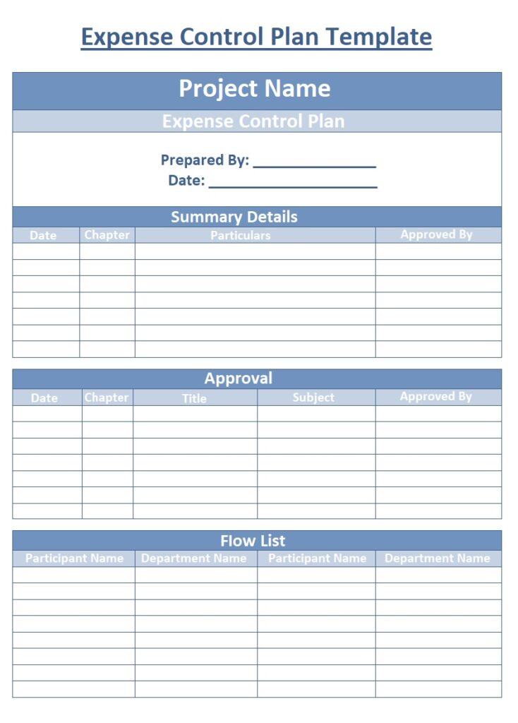 Expense Control Plan Template | Free Word & Excel Templates