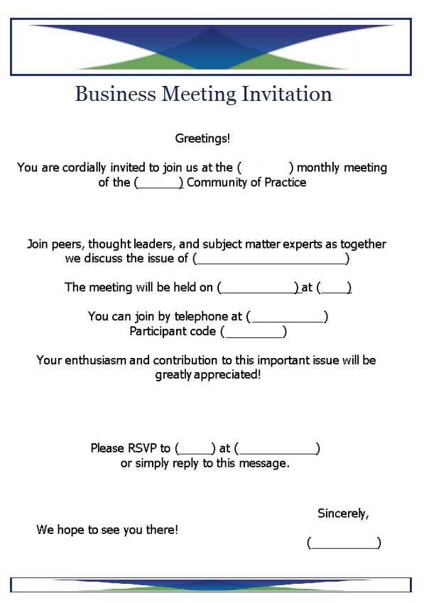 Business Meeting Invitation Template Free Word And Excel Templates