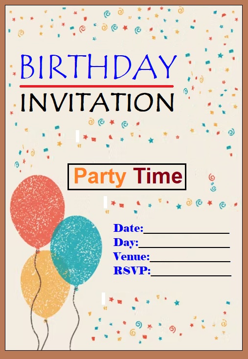 Birthday Invitation Template | Free Word & Excel Templates