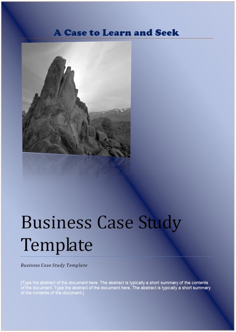 Business Case Study Template PDF | Free Word & Excel Templates