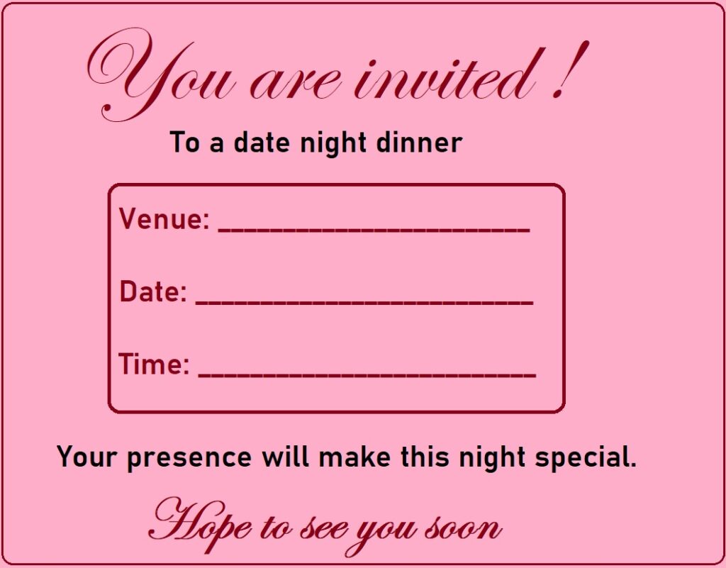 Date Night Invite Template