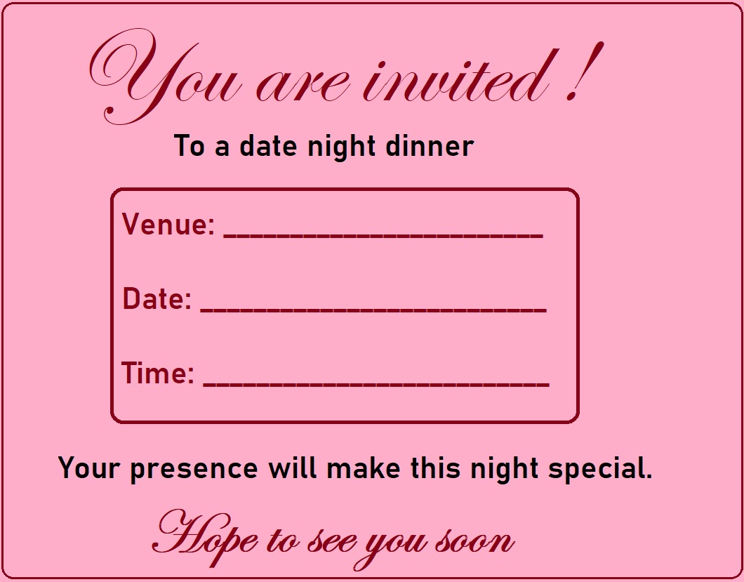 Date Night Invitation Template Free Word Excel Templates