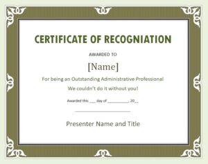 Certificate of Recognition Template | Free Word & Excel Templates
