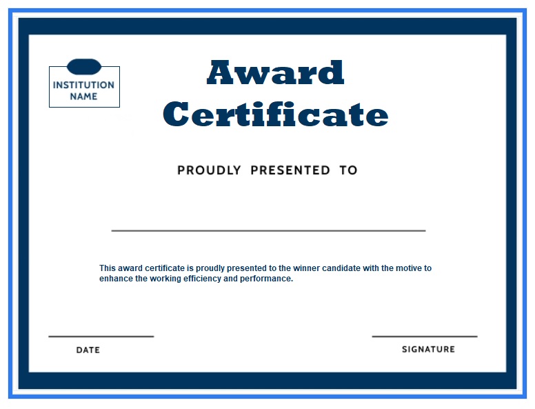 Award Certificate Template | Free Word & Excel Templates