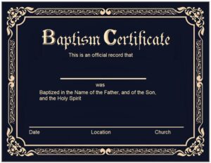 Certificate of Baptism Template | Free Word & Excel Templates