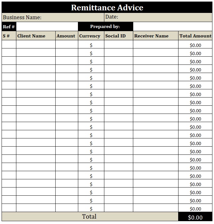 Benefits Of Using Remittance Advice Template Free Word Excel Templates