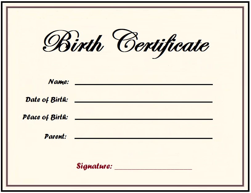 Birth Certificate Template | Free Word & Excel Templates
