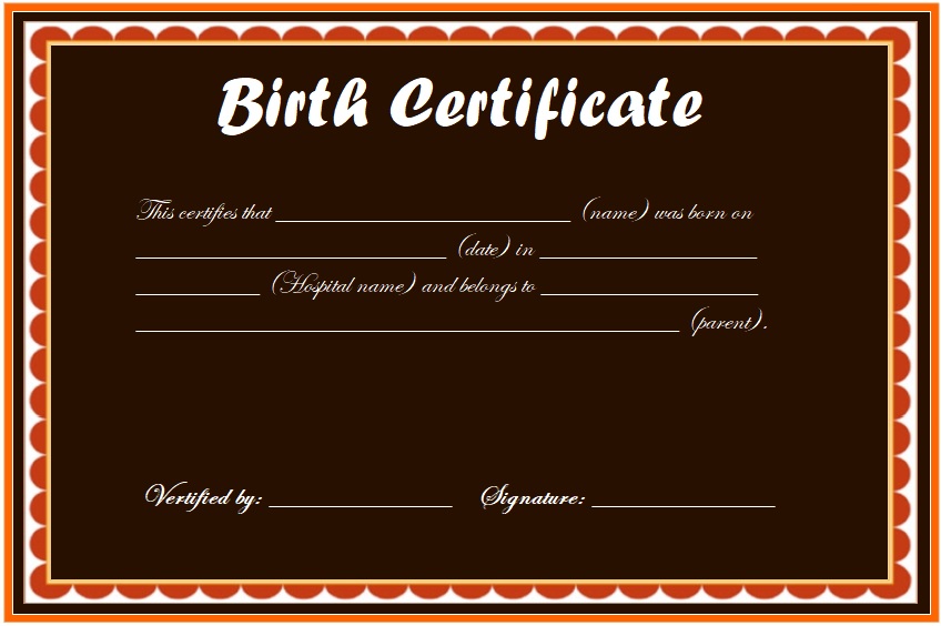 Birth Certificate Template | Free Word & Excel Templates