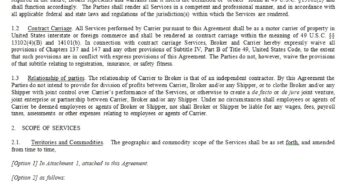 Broker Carrier Agreement Template