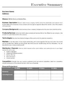 Executive Summary Template | Free Word & Excel Templates