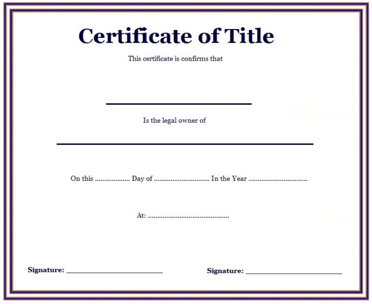 assignment certificate of title
