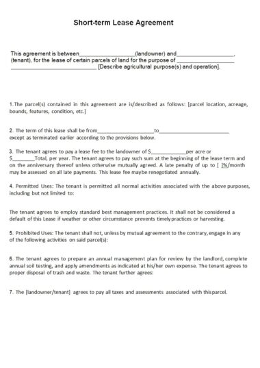 Lease Agreement Template | Free Word & Excel Templates