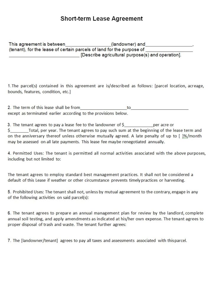 Lease Agreement Template Free Word Excel Templates