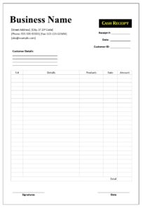 Cash Receipt Template | Free Word & Excel Templates