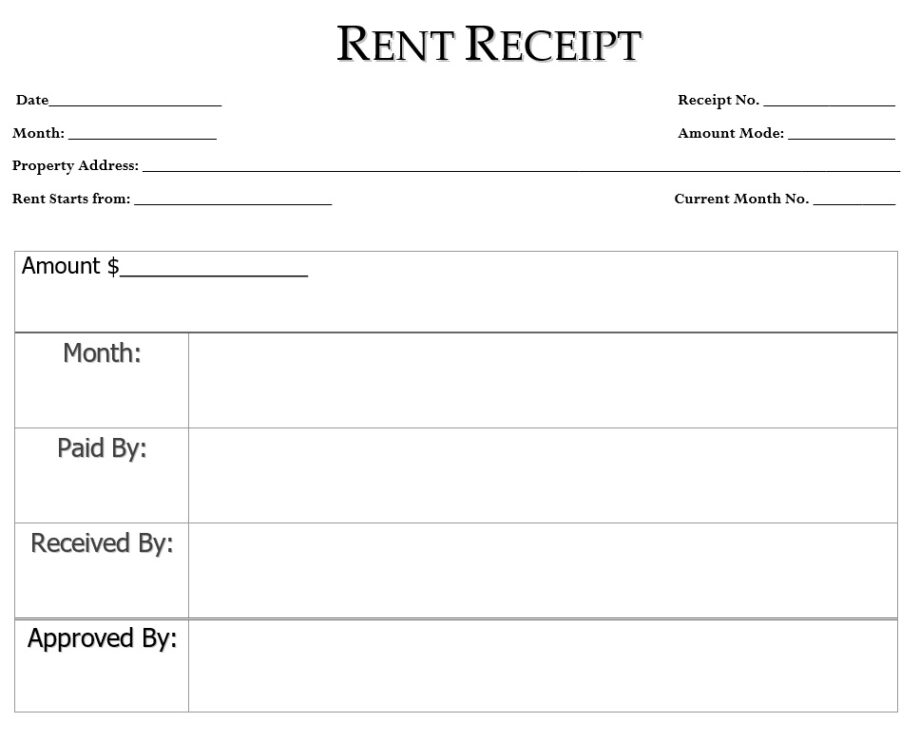 Rent Receipt Template Free Word And Excel Templates