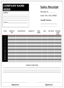 Sales Receipt Template | Free Word & Excel Templates