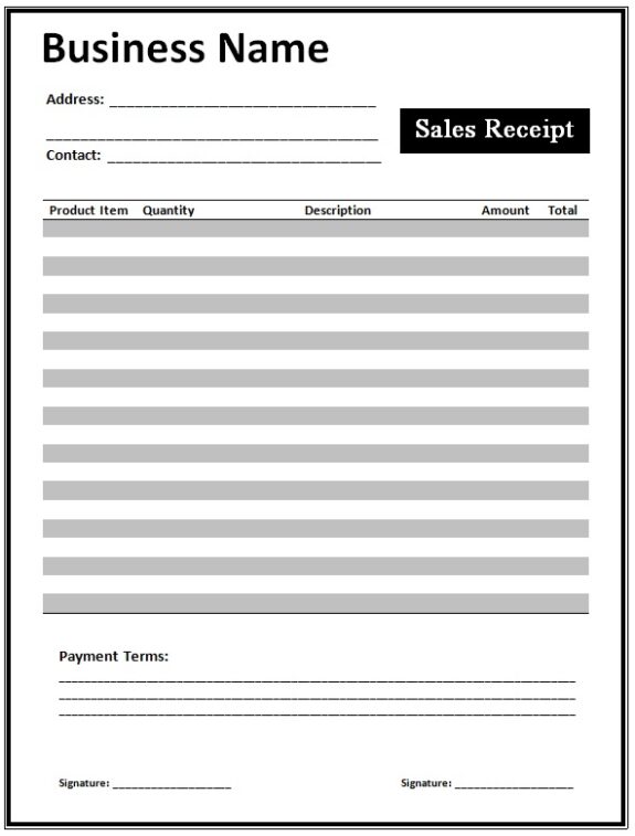 Sales Receipt Template | Free Word & Excel Templates