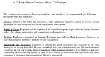 Staff Training Agreement Template