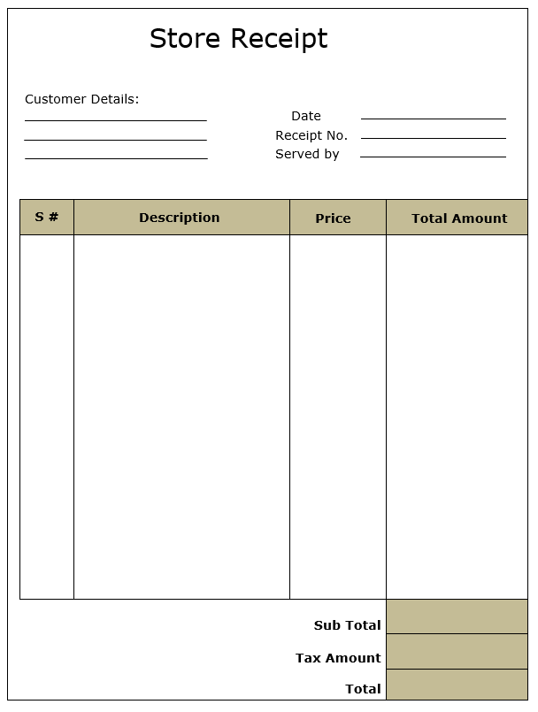 Store Receipt Template MS Word Free Word Excel Templates