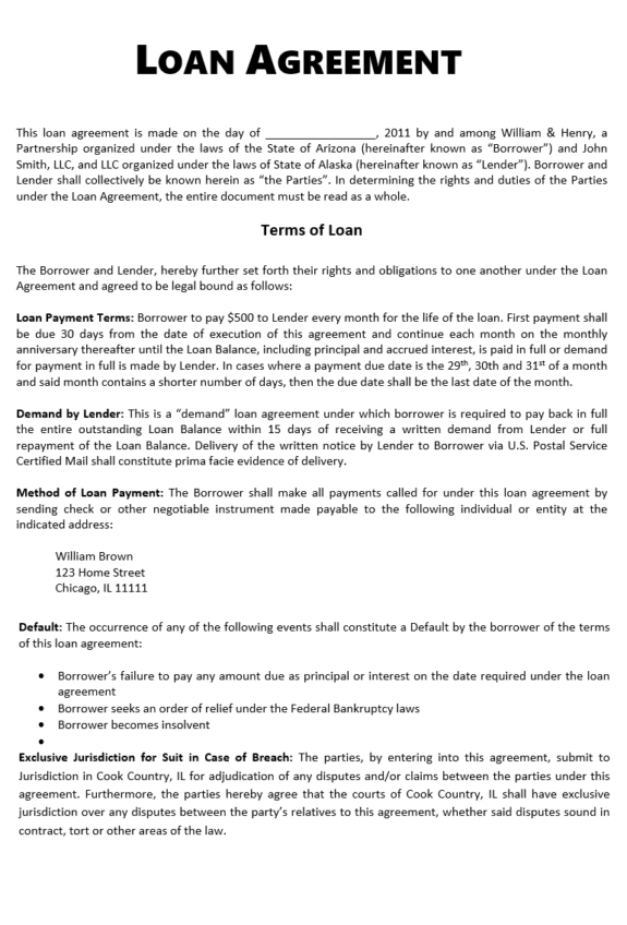 Loan Agreement Template | Free Word & Excel Templates