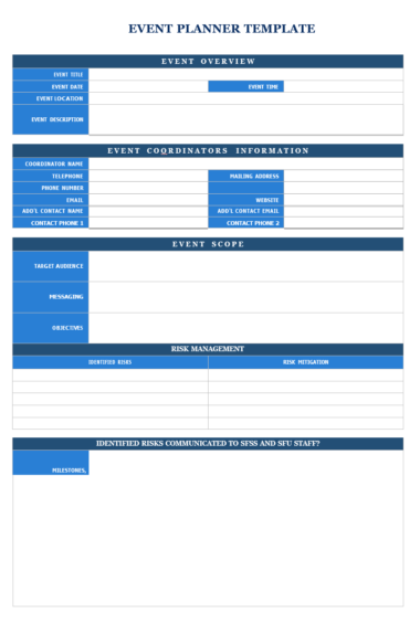 Business Event Planner Template