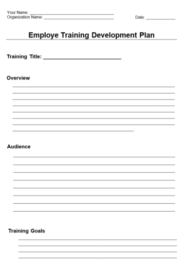 Employee Training Plan Template Psd 