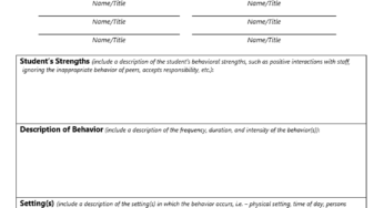 Functional Behavior Assessment Template