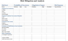 Risk Mitigation Analysis Template