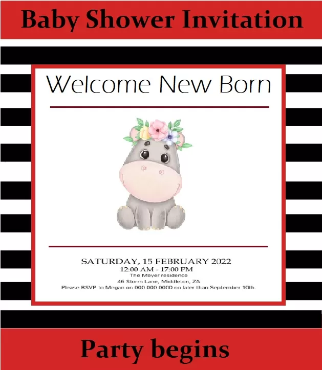 Baby Shower Invitation Template