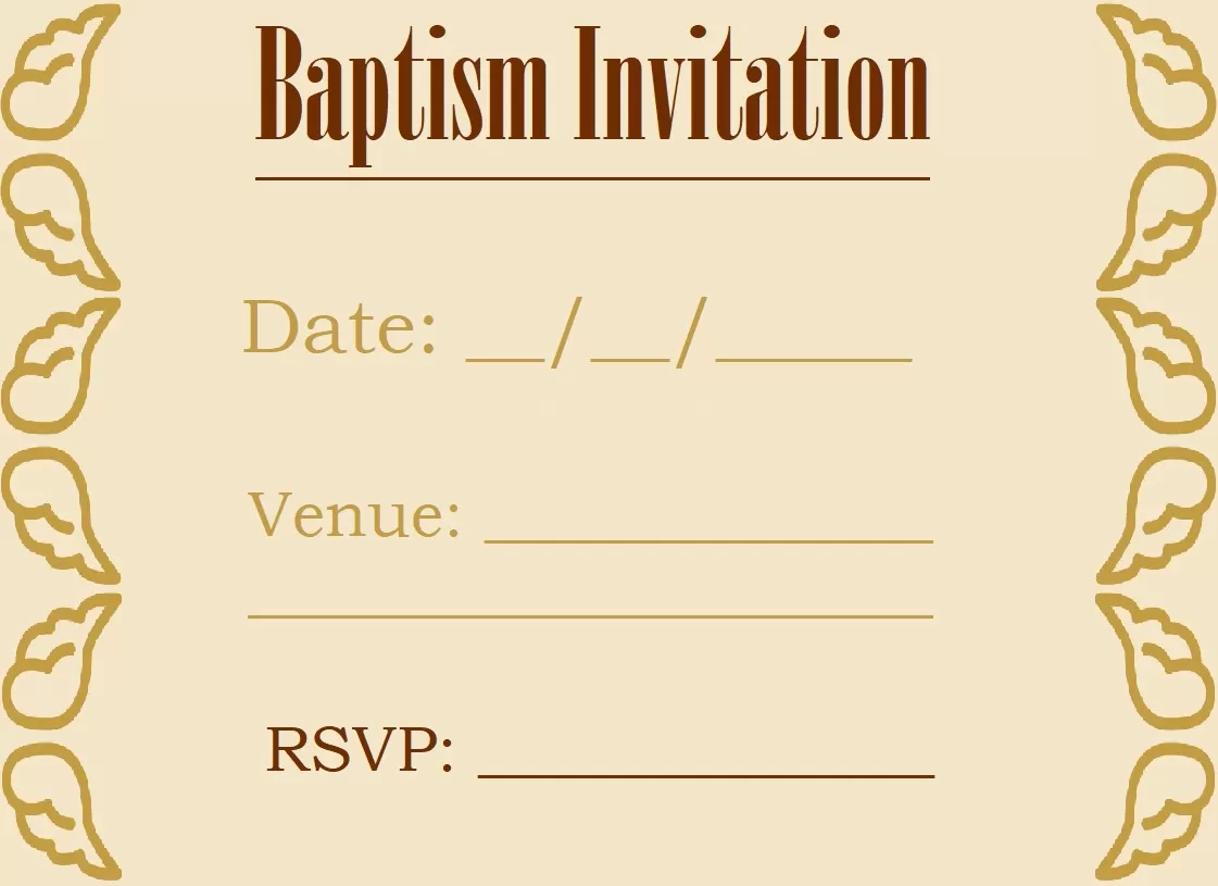 Baptism Invitation Template