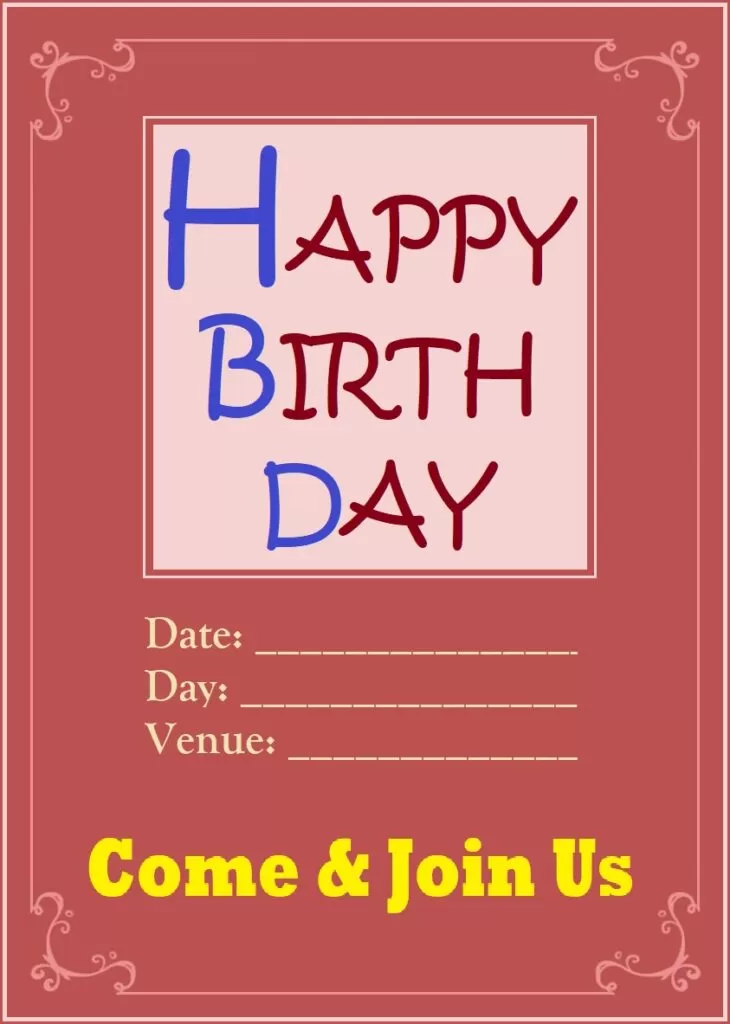 Birthday Invitation Design Template