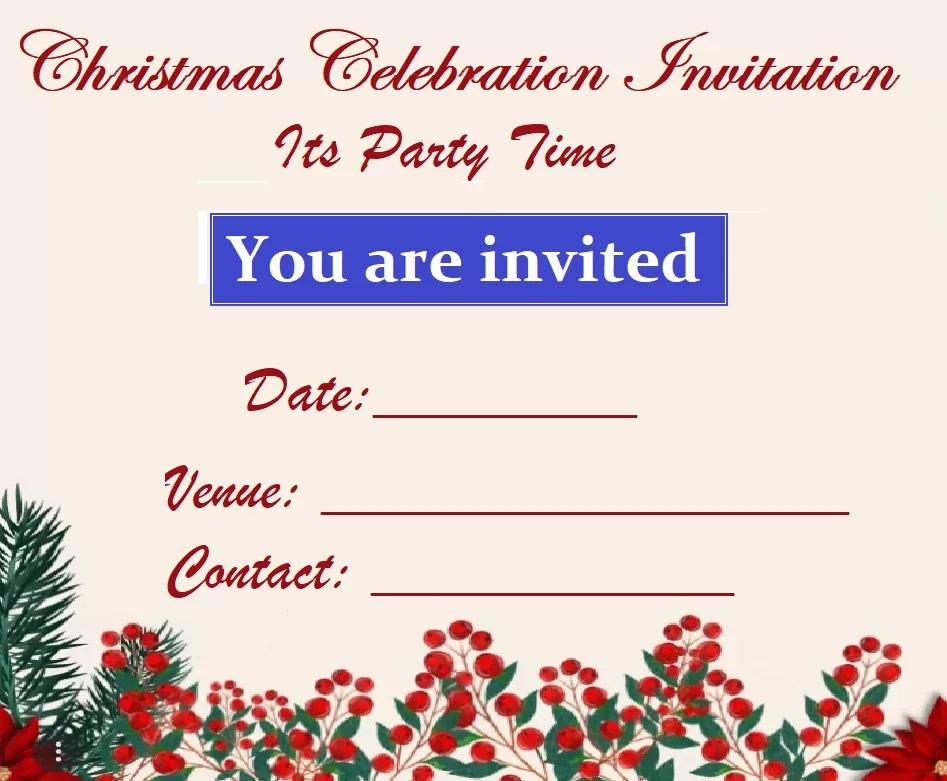 Christmas celebration Invitation Template