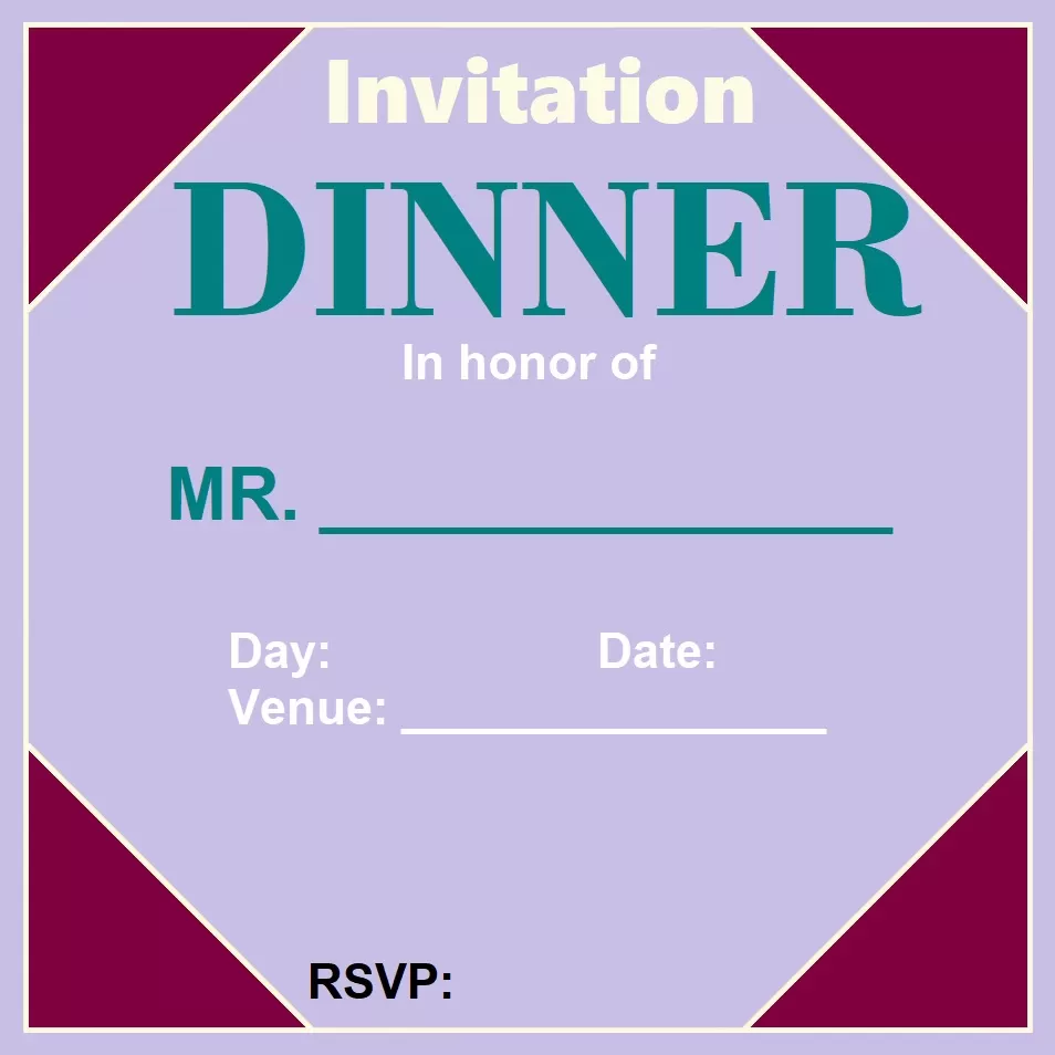 Dinner Invitation Design Template