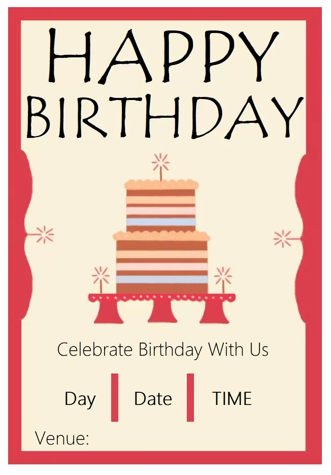 Happy Birthday Invitation Template