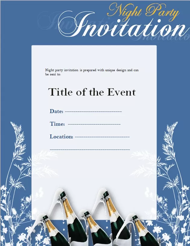 Night Party Invitation Template