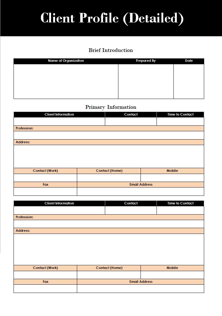 Client Profile Template, Importance and Benefits