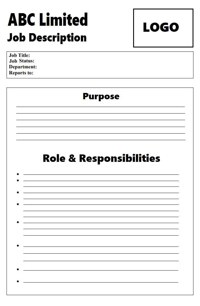 Job Description Document Template | Free Word & Excel Templates