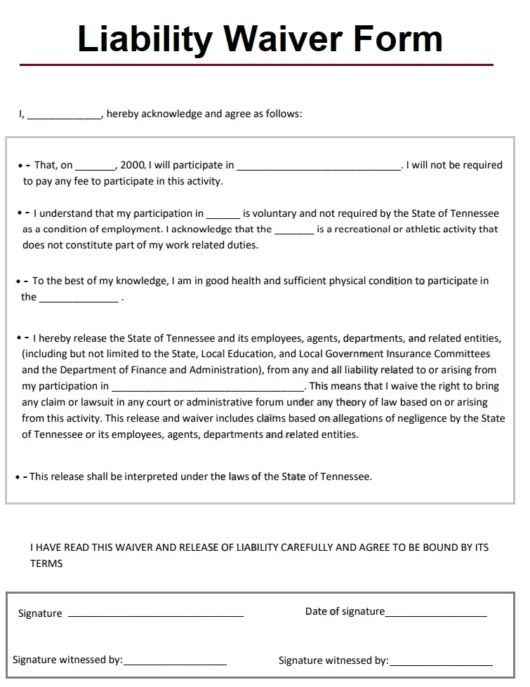 Liability Waiver Form Free Word And Excel Templates 7468
