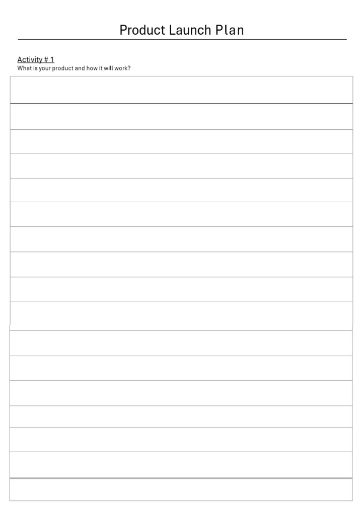Product Launch Plan Template