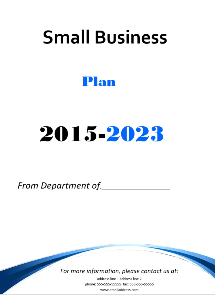 Small Business Plan Template