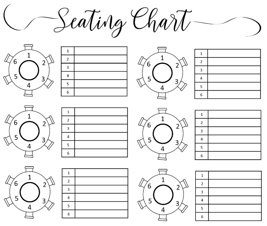 Wedding Seating Chart Template