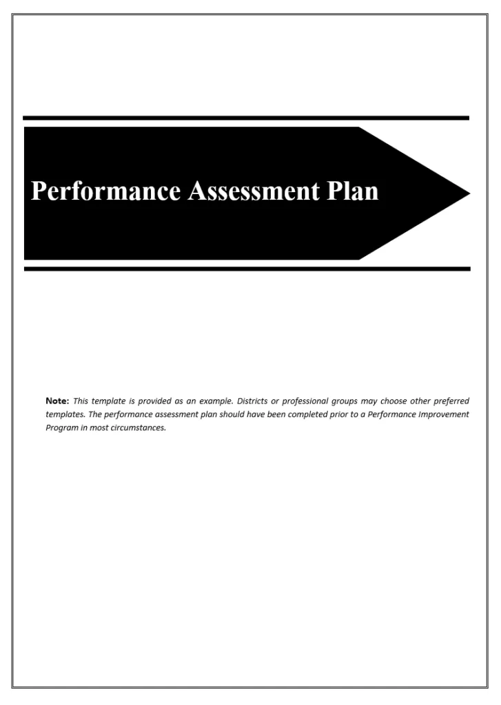 Performance Assessment Plan Template