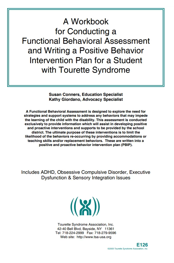 Functional Behavior Assessment Workbook Template