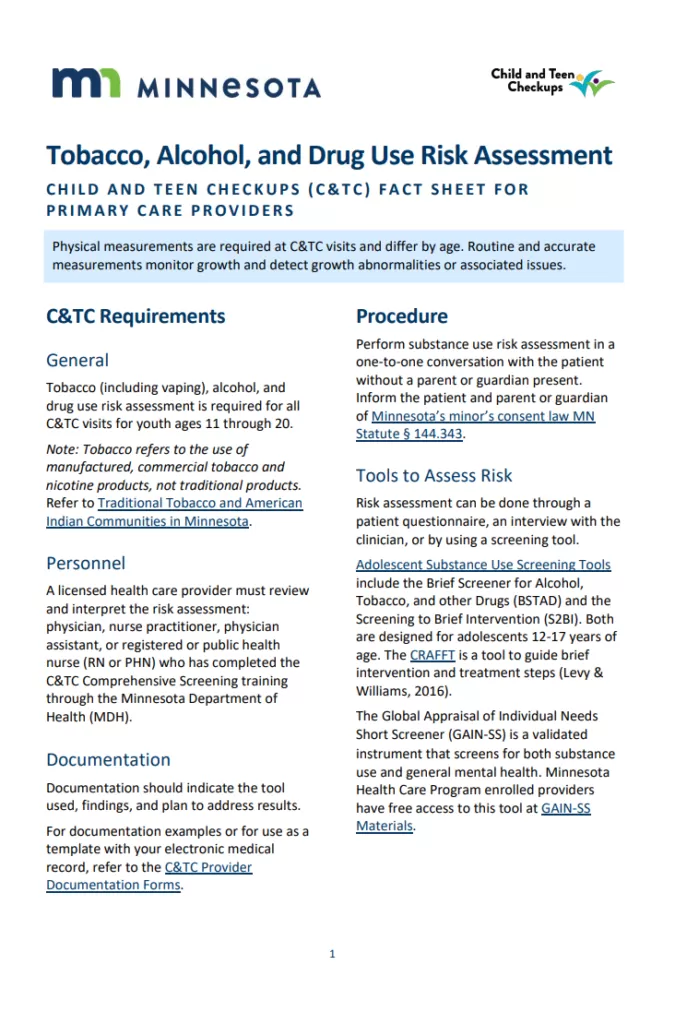 Substance and Drug Abuse Assessment Template