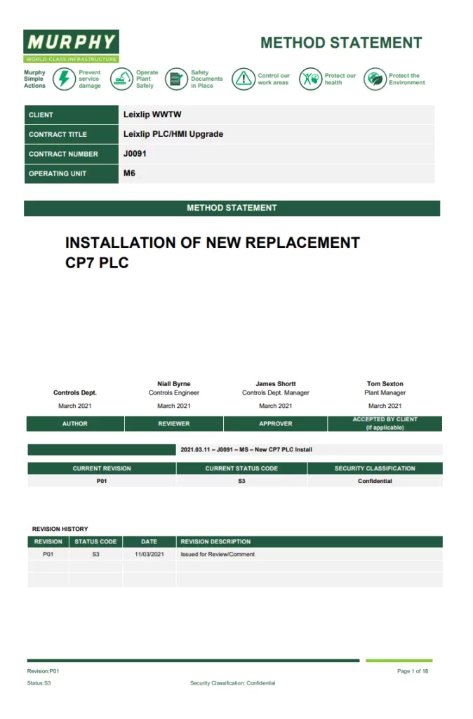 Business Method Statement Template