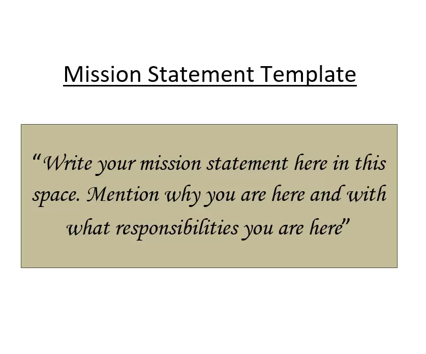 Mission Statement Template