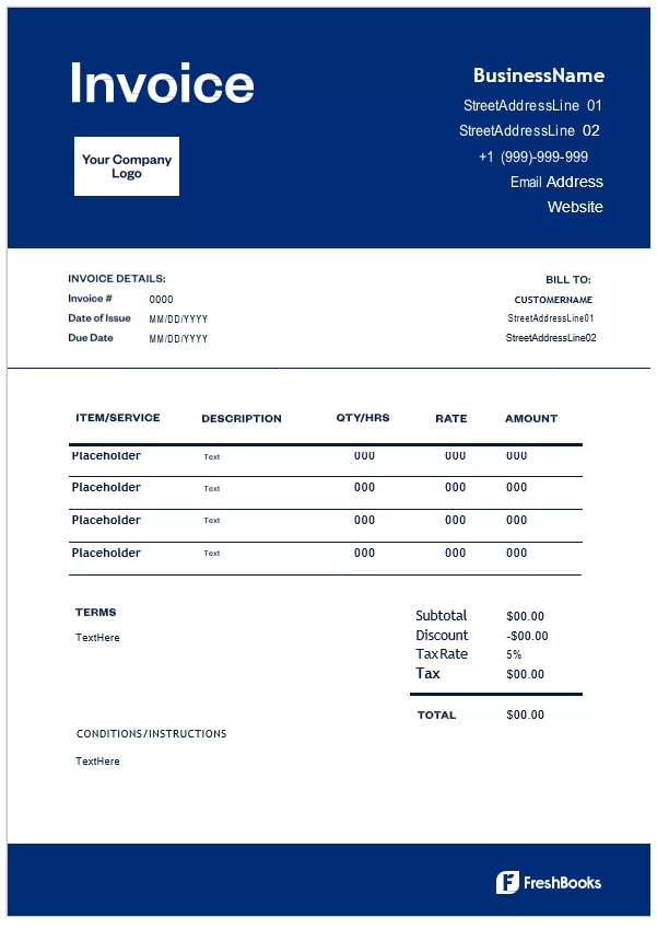 Free Medical Invoice Template